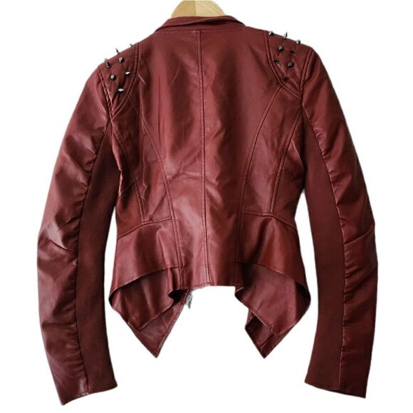 Love Tree Faux Leather Moto Jacket - Size S - Picture 7 of 8